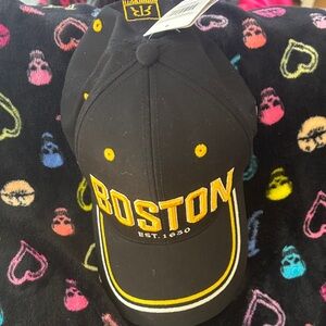 Boston Embroidered Baseball Cap in Black and Yellow NWT